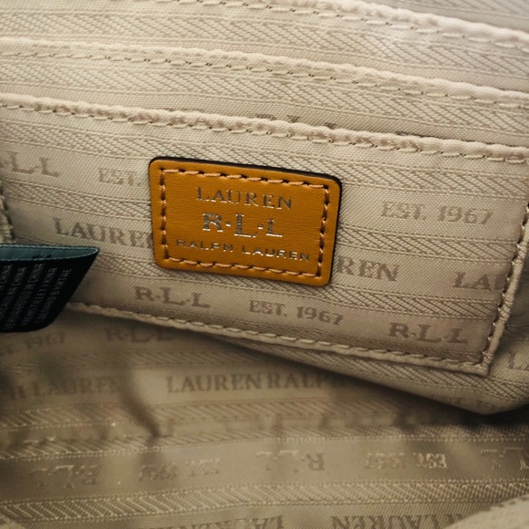 ✨Lauren Ralph Lauren Light Baby Blue Leather Crossbody Bag Summer Preppy Resort - Picture 5 of 8